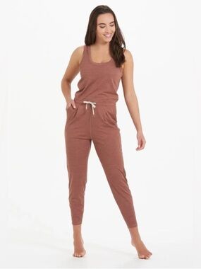 Vuori Lux Harem Jumpsuit Dark Terracotta Sleeveless VW458 Brown Orange